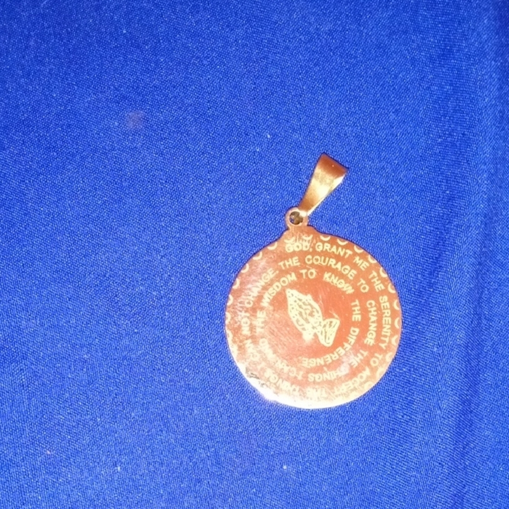 Gold Serenity Prayer Pendant
